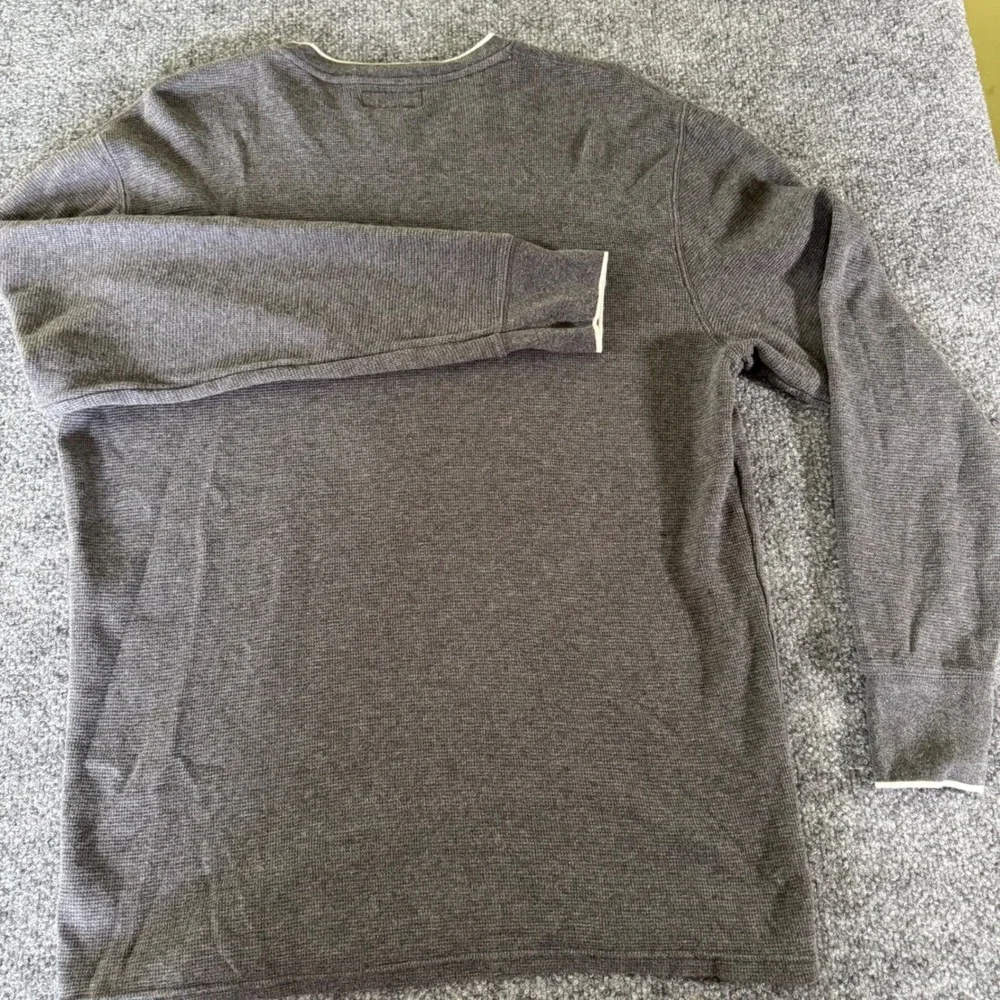Polo Ralph Lauren Waffle Knit Thermal Mens Large Crew Neck Cotton Grey Shirt